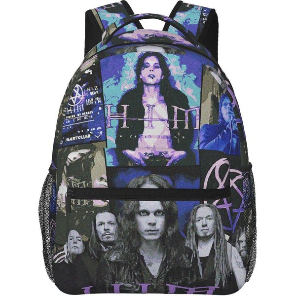 Ville Valo HIM Banda Mochilas NiñOs NiñAs Mochila Escolar Estudiantes Bolsas Escolares Dibujos Animados NiñOs Mochila Bolso De Hombro Gran Capacidad One Size-image