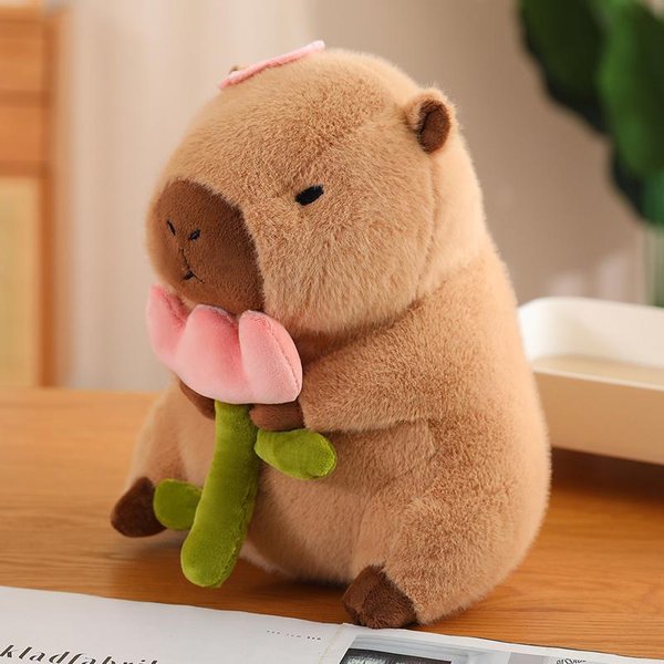 30 Cm 40 Cm Puszysta Kapibara Pluszowa Lalka Kawaii Kapibara Pluszowa Zabawka Symulacja Pluszowe ZwierzęTa Prezent Urodzinowy Dla Dziewczynek WystróJ Domu 30Cm Brown-image