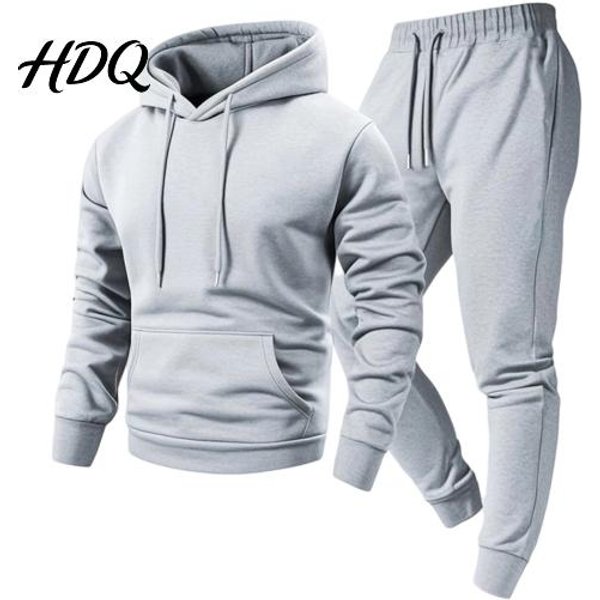 Conjunto Deportivo Para Hombre Sudadera Con Capucha Pantalones Conjunto De Dos Piezas Para Hombre Sudadera Deportiva Con Capucha Ropa Deportiva CóModa Y Pantalones Deportivos Con CordóN OtoñO Invierno Color SóLido Xxxl Gris Claro-image