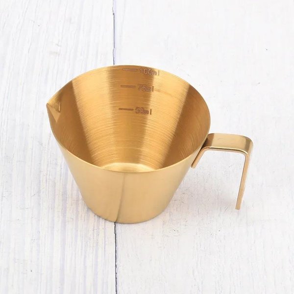 100 Ml Kubek Do Ekstrakcji Kawy Ze Stali Nierdzewnej Miarka Uncjowa Ze Skalą I Uchwytem Kubek Na PłYny Domowe Akcesoria Do Kawy 100Ml-image