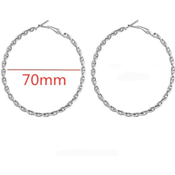 Kolczyki KołA 40Mm 60Mm 70Mm 80Mm Przesadne DużE GłAdkie Kolczyki KołA Brincos Proste Imprezowe OkrąGłE PęTle BiżUteria Dla Kobiet White-image