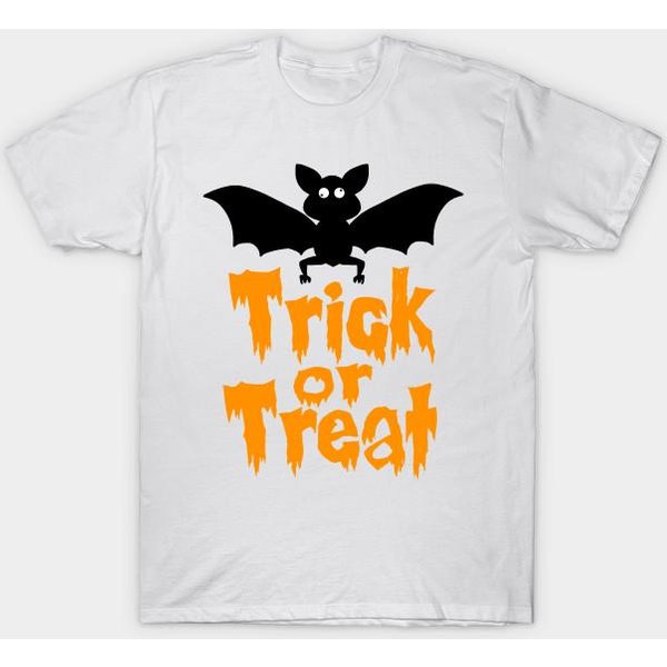 Camiseta Mujer Halloween MurciéLagos Truco O Trato ImpresióN Harajuku Kawaii Camiseta Verano Manga Corta Camiseta Femenina Top Camiseta 4XL Blanco-image