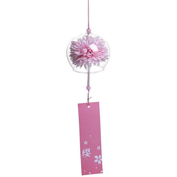 1 Campana De Viento Japonesa, CarillóN De Viento JaponéS Hecho A Mano De Cristal, DecoracióN Para El Hogar, Spa, Cocina Y Oficina, Colgante Con PatróN De Flor De Cerezo Sakura-image