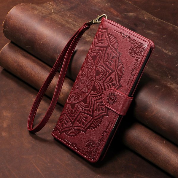 Etui Portfelowe Z Klapką Dla Motorola Moto G67 G77 G57 Power G06 G56 G86 G15 G05 G75 G35 G55 G85 5G Pokrowiec SkóRzany Z WytłOczeniem Mandala Motorola Moto G77-image