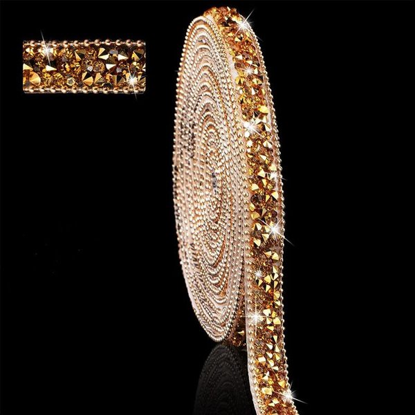 1/2/3 Jardy żYwicznej TaśMy Z Cyrkoniami Samoprzylepna Diamentowa TaśMa KryształOwa Rolka Brokatowa żYwiczna Diamentowa TaśMa Bling Do DIY Art Craft Length 1 Yard-image