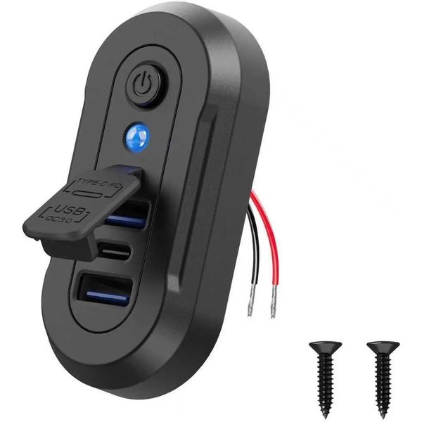 Gniazdo ŁAdowarki Usb 3-Portowe PodwóJne 18W QC3.0 I 36W PD3.0 12/24V SamochóD Autobus ŁOdzie Pojazd Uniwersalny Wodoodporny Adapter Zasilania ŁAdowarki China Mainland żółW Morski-image