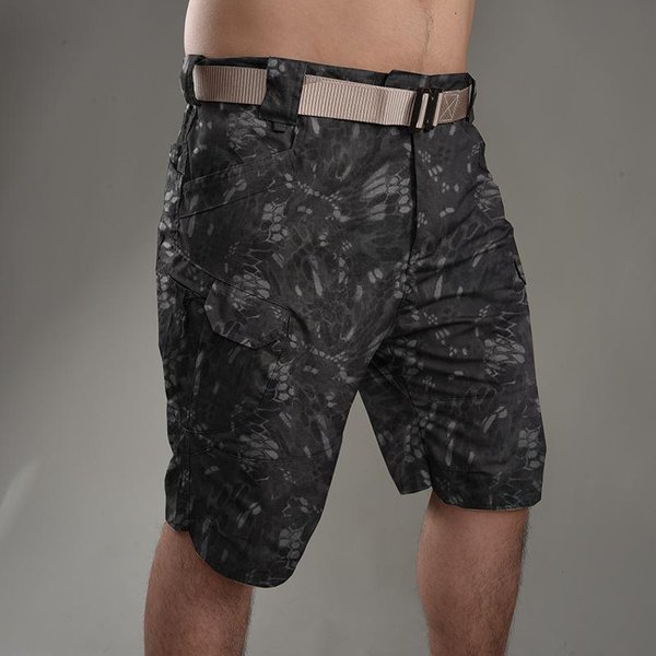 MęSkie Wodoodporne Szorty Taktyczne Outdoorowe Szorty Cargo Lekkie SzybkoschnąCe OddychająCe Szorty Cargo Do WęDróWek I WęDkowania Xxxxxl Black-image