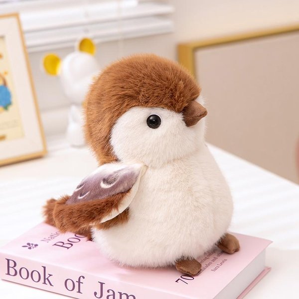 Juguetes De Peluche De PáJaros Kawaii De 21 Cm Mini MuñEco De Peluche De PáJaro Artificial Loro GorrióN Realista Lindo Juguete De Peluche Para NiñOs Regalos De CumpleañOs Navidad 21Cm-image