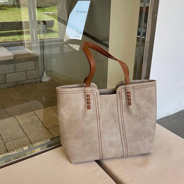 AtmóSfera Elegante Bolso Tote Sencillo Hombro ÚNico PortáTil Bolso Para Viajar Mujer Gray-image