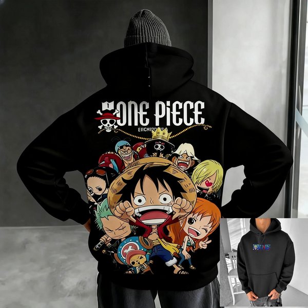 Vintage Oversize Bluza Z Kapturem Anime One Piece MęSka Damska Bluza Pulower Streetwear Codzienna BawełNa Ubrania Y2K Jesień Zima Nowe Xxxl White-image