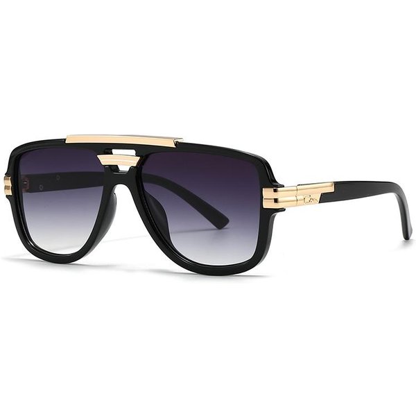 Gafas De Sol Aviador Doble Puente Degradado Lujo Retro Para Mujer Nuevo DiseñO Exterior Moda Gafas De Sol Para Hombre UV400 As Picture Black-image