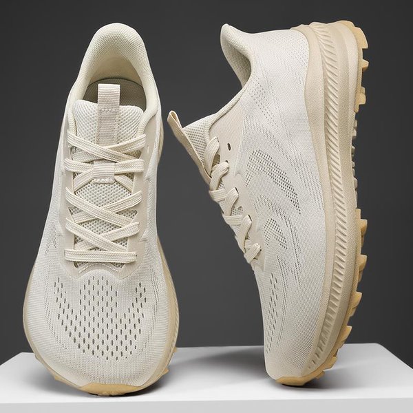 Nowe MęSkie Buty Minimalistyczne Z Szerokim Czubkiem Do Chodzenia Biegania Na ŚWieżYm Powietrzu Lekkie I OddychająCe 48 BeżOwy-image