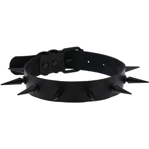 GóTico Con Pinchos Gargantilla Collar Para Mujer Cuero PU Gargantilla Punk GóTico Accesorios JoyeríA De Halloween Red-image