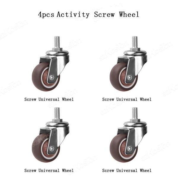 4Pcs Ruedas Giratorias De Goma Suave Para Muebles, Ruedas Giratorias Silenciosas Para Carrito, Ruedas Para Cama Cuna De Bebé, Accesorio DoméStico 1.0 Inch-image
