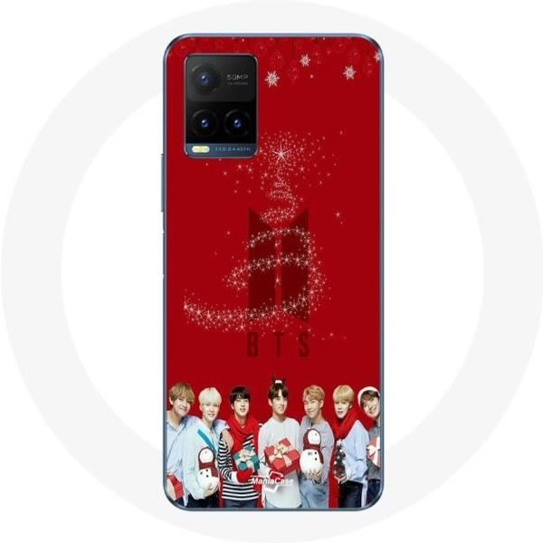 Funda Para Vivo Y21S 2021 / Y21 2021 BTS Bangtan Boys Fondo Rojo Regalo De Navidad 2023-image
