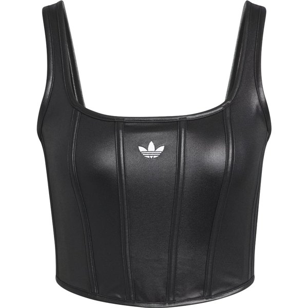 Top Corsé Adidas Originals Trefoil Con Logo De Color SóLido Para Mujer Negro IX1912 M-image