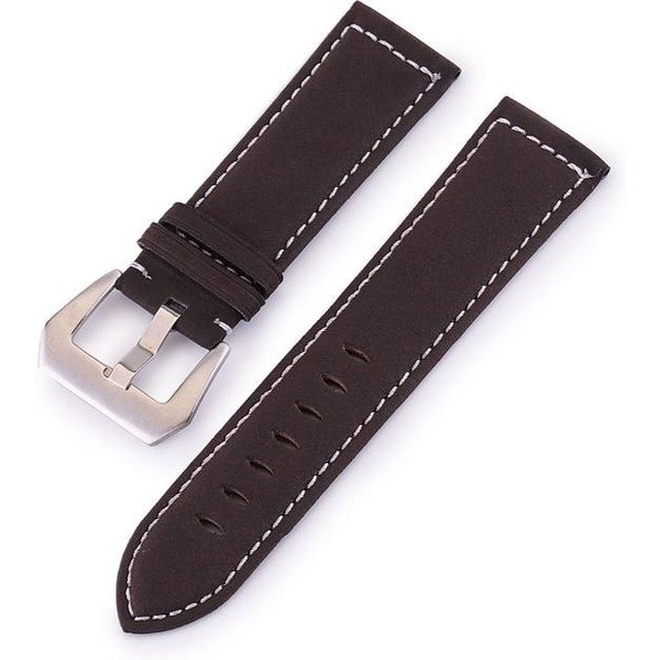 Correas De Reloj De Cuero Genuino Mate Con Cierre De Hebilla Grande De Acero Inoxidable, Correa De Reloj De Cuero De 18 Mm, 20 Mm, 22 Mm Y 24 Mm. 18Mm-image