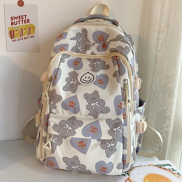 Mochila NiñOs Escuela Primaria NiñAs Estudiantes De Secundaria Ins Aspecto De Moda Estudiantes De Secundaria Estudiantes Universitarios Mochila Gray-image