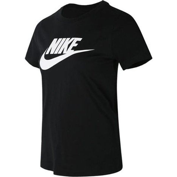 Camiseta Deportiva Casual De Manga Corta Con Cuello Redondo Estampado De Logo De Letras Nike Vintage Americano Tops Para Mujer Negro AT2784-010 L Black-image