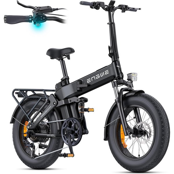 Bicicleta EléCtrica Plegable Engwe, BateríA De 48V 15Ah, AutonomíA De Hasta 130 Km, DiseñO Plegable, Control Por App, Motor De Impulso Pro 3.0, Engine Pro 3.0 Boost M Negro-image