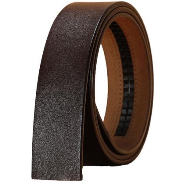 MęSki Pasek Z Prawdziwej SkóRy Bez Automatycznej Klamry Dwuwarstwowy Pasek Ze SkóRy BydlęCej W Stylu Retro Bez Klamry 125Cm Black-image
