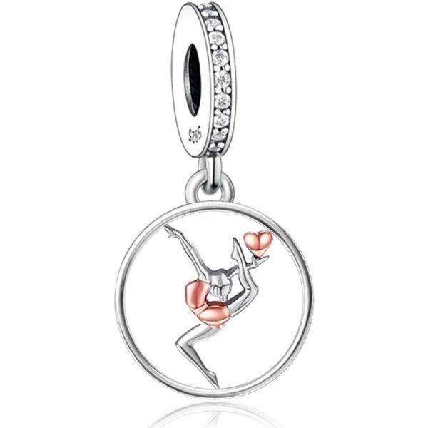 Fc JoyeríA Fina Ajuste AutéNtico Original Pulsera De Amuletos Poste De Cobre AutéNtico Para Pole Dance Cuentas Para Producir NiñA Bailarina Amantes Maestro Berloque White-image