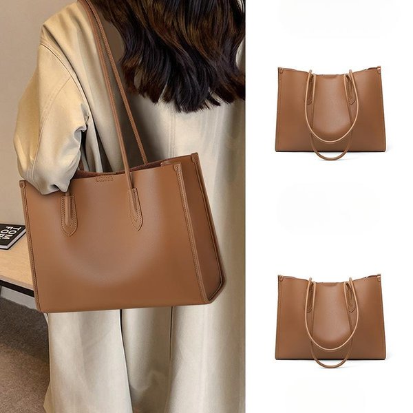 Bolso Nuevo Para Mujer Bolso Tote Cuero Genuino Gran Capacidad Bolso De Hombro Para Viajes Bolso De Mano-image