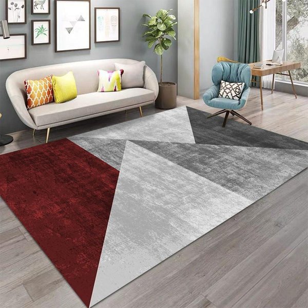 Nowoczesny Dywan Ze Wzorem Geometrycznym AntypośLizgowy MożNa Prać W Pralce Mata PodłOgowa Dekoracja Salonu Sypialni Biura Dywan Do Prania 40X60Cm Gray-image