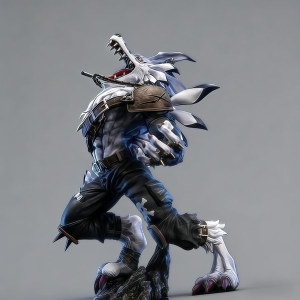 Nuevas Figuras De Anime Digimon Adventure Figura Garurumon Figura De AccióN De PVC Estatua ColeccióN Modelo De Hobby MuñEco Juguetes Regalos De Navidad Gray-image