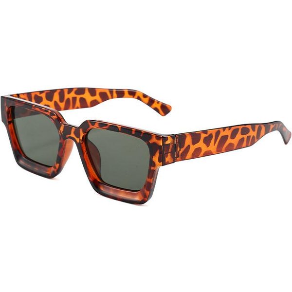DużA Ramka Najnowsze Kwadratowe Oprawki Okulary PrzeciwsłOneczne Stylowe Dla Kobiet Okulary Projektanta Retro Dla MężCzyzn Letnie Odcienie SłOneczne Ochrona UV 400 Okulary 1PC Gray-image