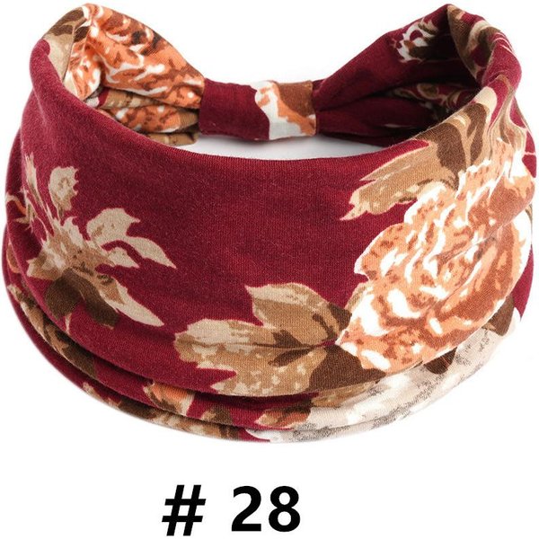 Boho Opaski Na GłOwę Dla Kobiet BawełNiane Szerokie Opaski Do WłOsóW Elastyczna Opaska Do WłOsóW AntypośLizgowa Do ćWiczeń Jogi Biegania Turban Opaska Do WłOsóW Akcesoria Do WłOsóW Brown-image