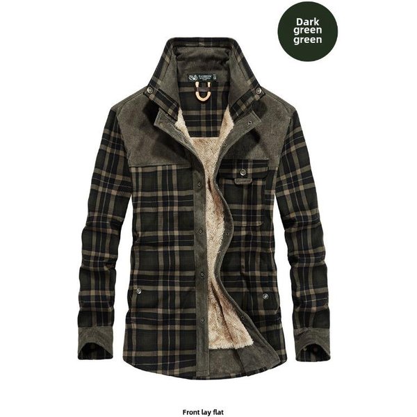 Camisa De Manga Larga Para Hombre OtoñO E Invierno Polar Grueso TéRmica Camisa L Black-image