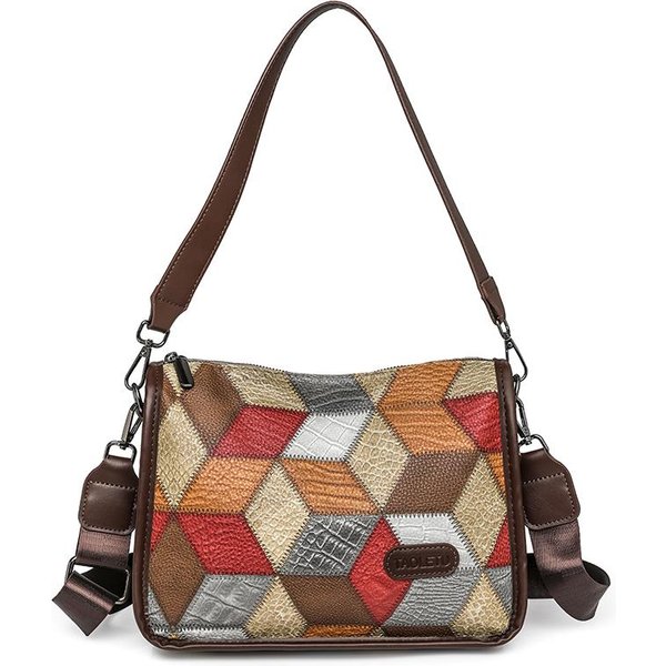 DużA Pojemność SkóRzana Torebka Na Ramię Dla Kobiet Designerska Torba Listonoszka Crossbody Casualowa Torba Typu Tote Brown-image
