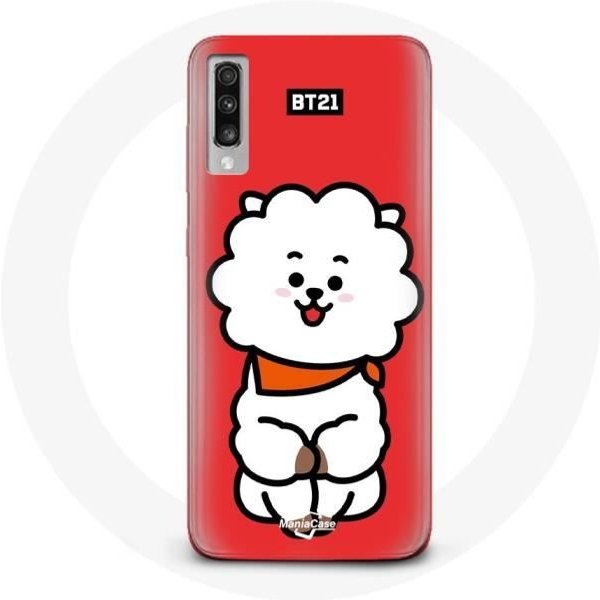 Funda Para Samsung Galaxy A70 BTS Bangtan Boys BT21 RJ De Jin Fondo Rojo-image