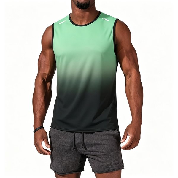 Camiseta Sin Mangas AtléTica Para Hombre, Secado RáPido, Ajuste Holgado, Transpirable, Para Correr, Fitness, DiseñO Degradado, Camiseta Sin Mangas Para Entrenamiento En El Gimnasio Xxxxl-image