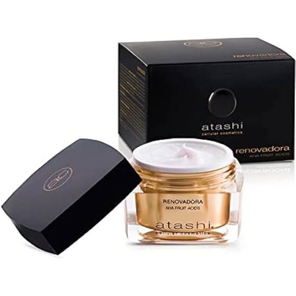 Crema Renovadora Antiedad Atashi - 50 Ml - AHA ÁCidos De Frutas - Repara Y Renueva - Noche-image