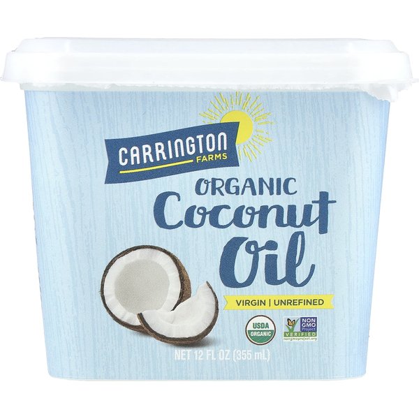 Carrington Farms, Olej Kokosowy Organiczny, Nierafinowany, 12 Fl Oz (355 Ml) White-image