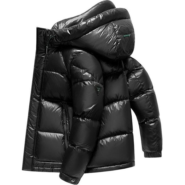 Zimowa Nowa Kurtka Puchowa Z Kapturem MęSka Gruba KróTka MłOdzieżOwa Kurtka Puchowa Arctic Outdoor Down Jacket 2XL Black-image