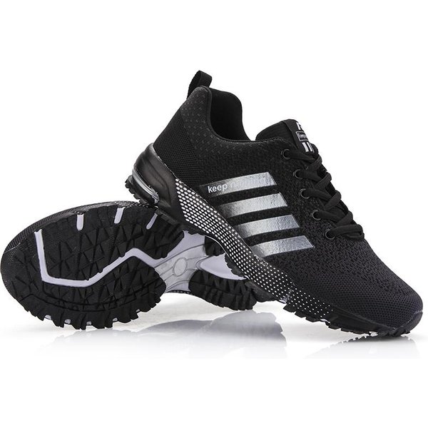 MęSkie Buty Do Biegania Plus Rozmiar 47 OddychająCe MęSkie Sportowe Trampki Sznurowane Komfortowe Buty Do Chodzenia Na Co Dzień Sportowe Obuwie Treningowe 40 Czarny-image