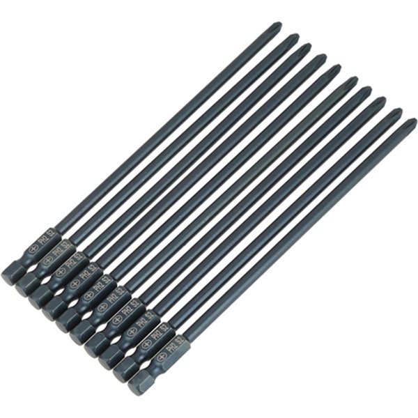 Juego De 10 Puntas De Destornillador De Cabeza Phillips PH2 De Acero S2, VáStago Hexagonal De 1/4 De Pulgada, 150 Mm, Herramienta-image