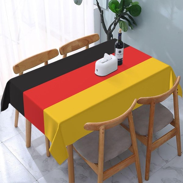 Niemiecka Flaga Narodowa ProstokąTny Obrus Na Stół Dekoracja StołU Piknik Impreza Wodoodporny Wielokrotnego UżYtku Obrus Na Stół Kuchnia Jadalnia 140X140Cm-image