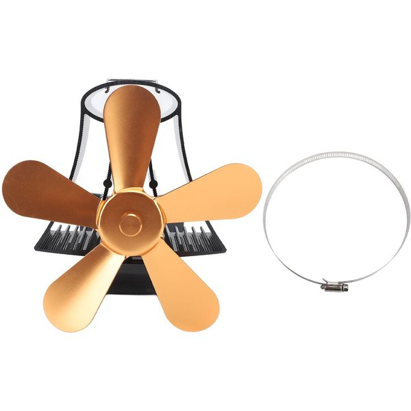 Ventilador De Chimenea MagnéTico De Pared Funcionamiento Silencioso 5 Aspas Alimentado Por Calor Ventilador Para Estufa De LeñA LeñA-image