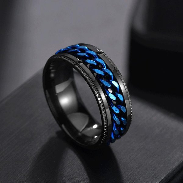 Nueva JoyeríA Punk, Anillo Popular Para Hombres, Anillos Giratorios De Acero Inoxidable De Alta Calidad 11-image
