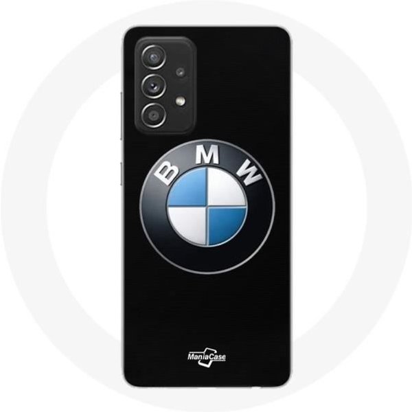 Coque Pour Samsung Galaxy A52 Bmw Logo Fond Noir-image