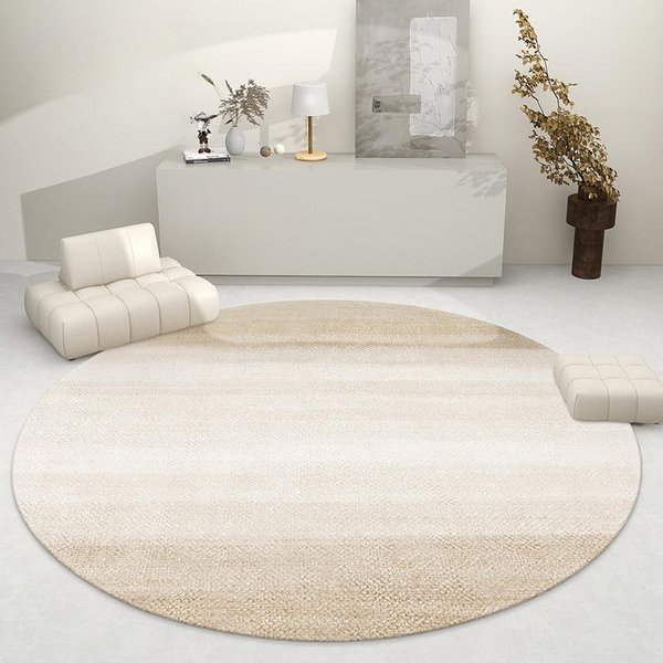 Dekoracja Salonu W Stylu Light Luxury OkrąGłY Dywan Dywany W Stylu Francuskim Do Sypialni Gruba Pluszowa Mata PodłOgowa Do Salonu Domowy Puszysty MięKki Dywan 100X100Cm-image