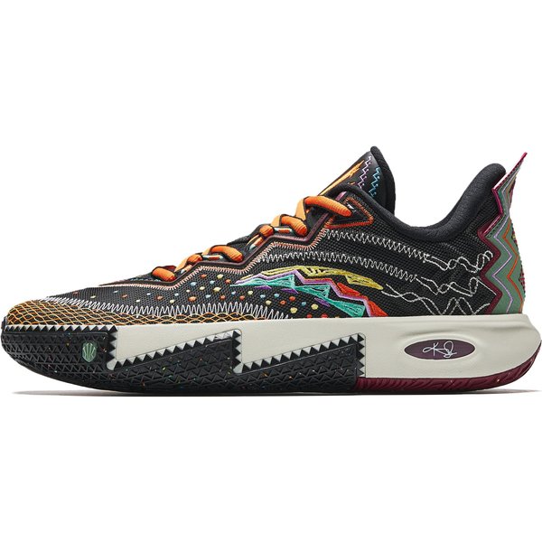 Zapatillas De Baloncesto Anta KAI 2 AmortiguacióN Resistente A La AbrasióN Rebote CañA Baja Hombre Negro Verde Naranja 112521110S-3 44.5-image