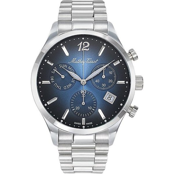 Reloj Mathey-Tissot Urban Chrono De Acero Inoxidable Con Esfera Azul De Cuarzo H411CHABU Para Hombre-image
