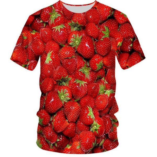 Camisetas De Moda Con Estampado De Frutas 3D Verano Hombres/Mujeres Cuello Redondo Manga Corta Camiseta Tops Casuales Oversize Streetwear Ropa Para NiñOs 6XL Brown-image