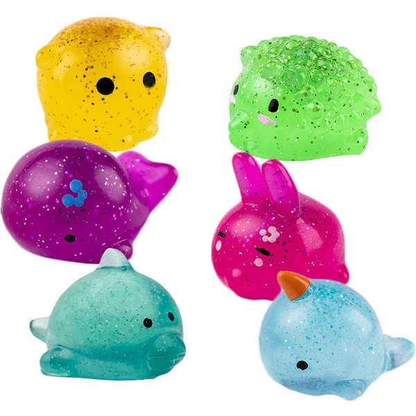 Mochi Grande Esponjoso Con Purpurina Squishy Juguetes Sensoriales Fidget Animales Kawaii Bola AntiestréS Polvo Divertido Suave AntiestréS Apretable Juguetes Para NiñOs-image
