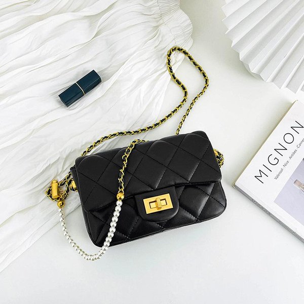 Bolso PequeñO Bordado Con Hilo De Diamante Para Mujer Dulce Nuevo De Verano Bolso Cruzado Con Cadena De Hombro Moda Y VersáTil Bolso Cuadrado PequeñO White-image
